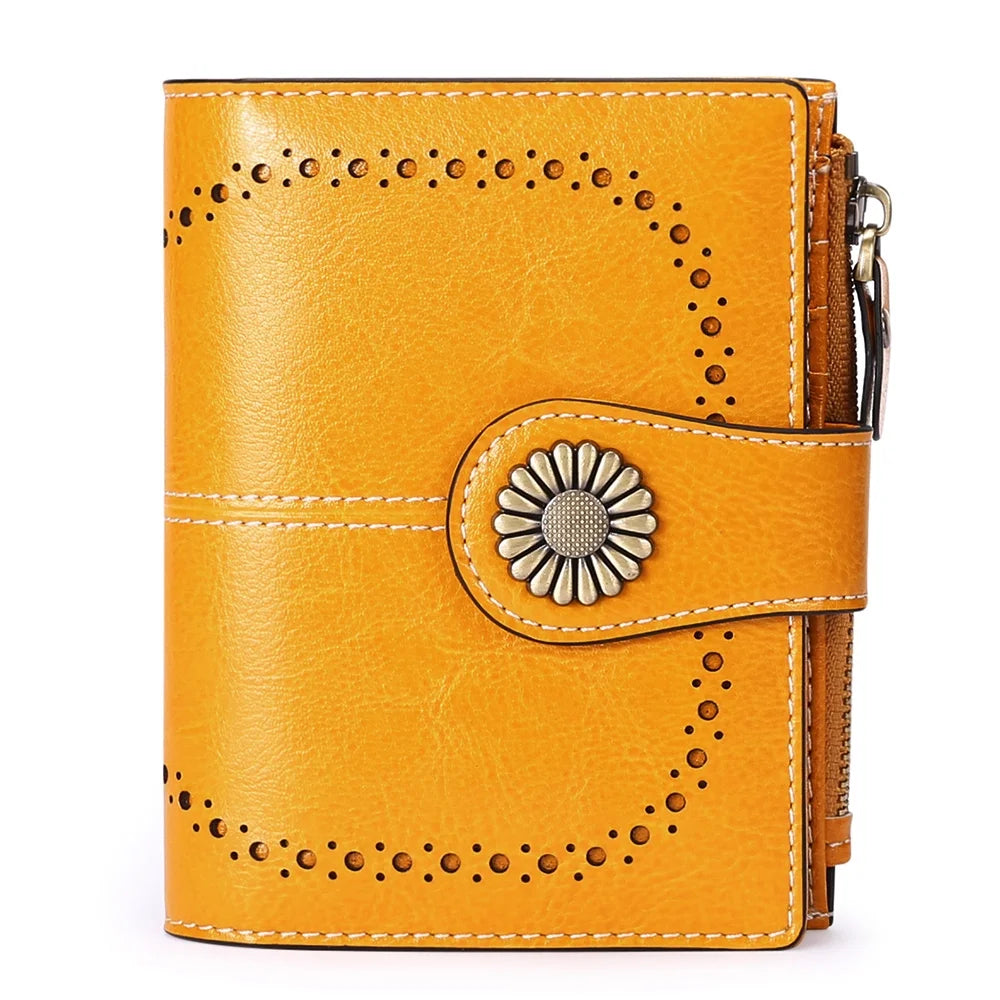 RFID Blocking Women'S Bifold Wallet, Ancient Yellow